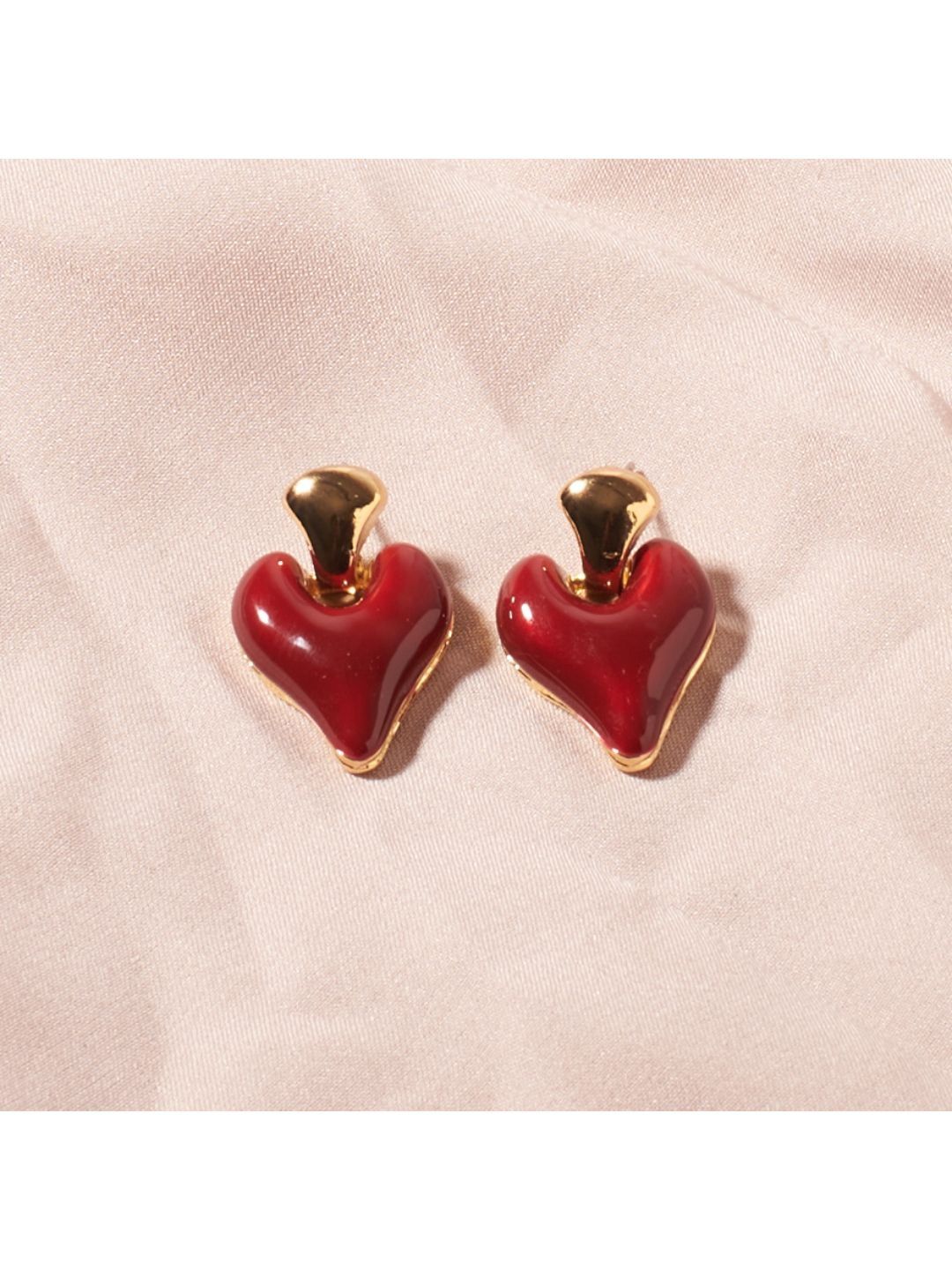 SALTY Sunburst Red Heart Pendant Necklace & Love in Cherry Earrings Jewellery Set