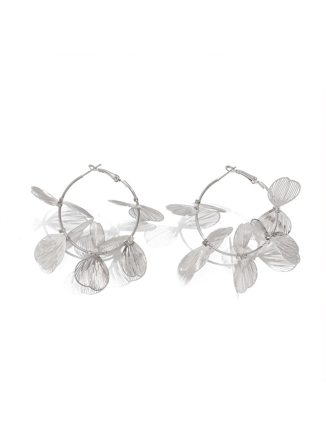 Silver Plated Contemporary Hoop Earrings