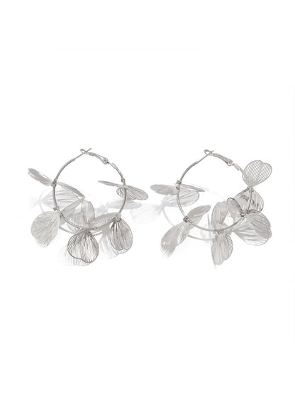 Silver Plated Contemporary Hoop Earrings