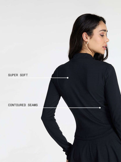 Women Black Cotton Recovery Jacket