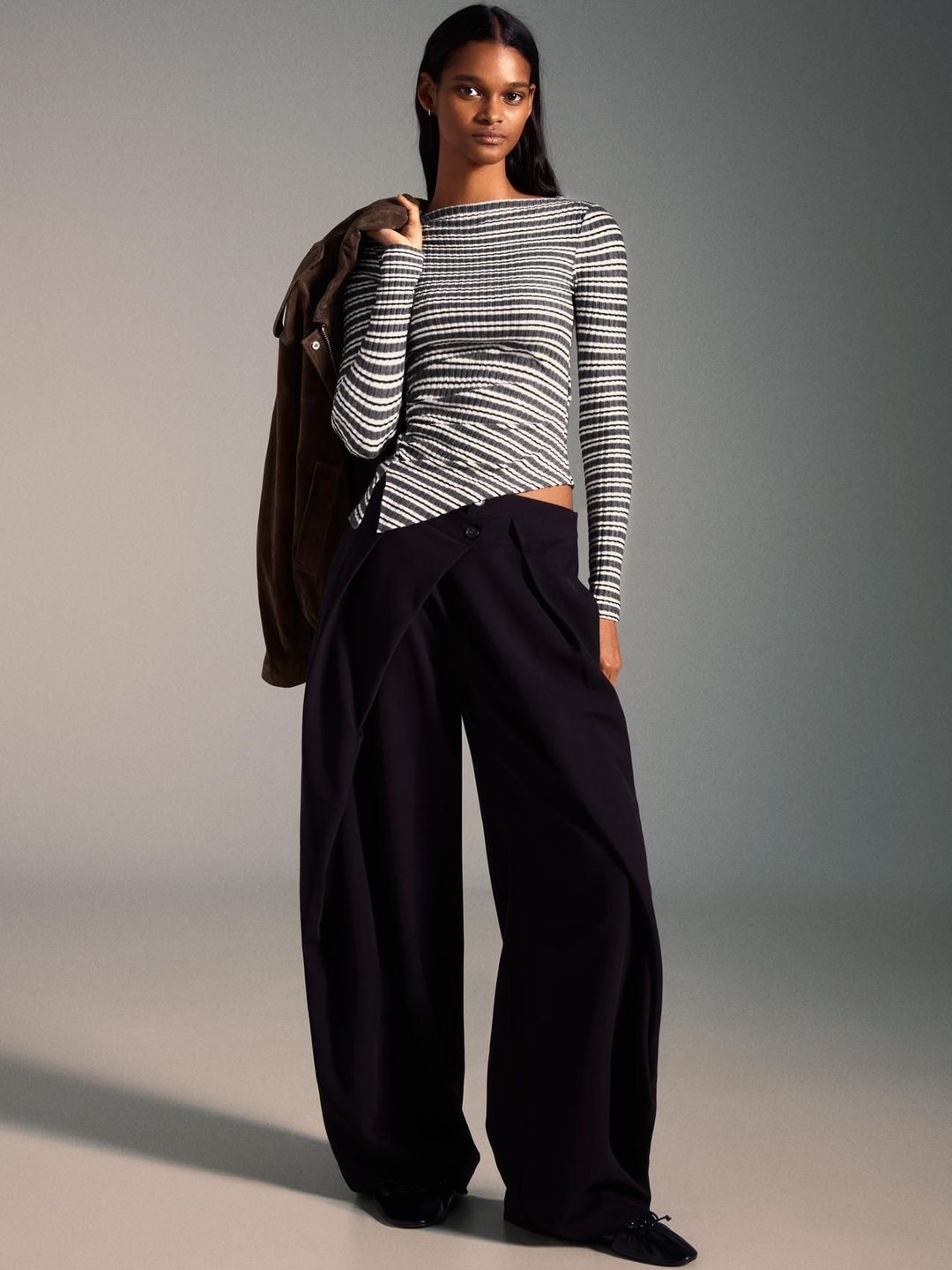 Asymmetric long sleeve T-shirt