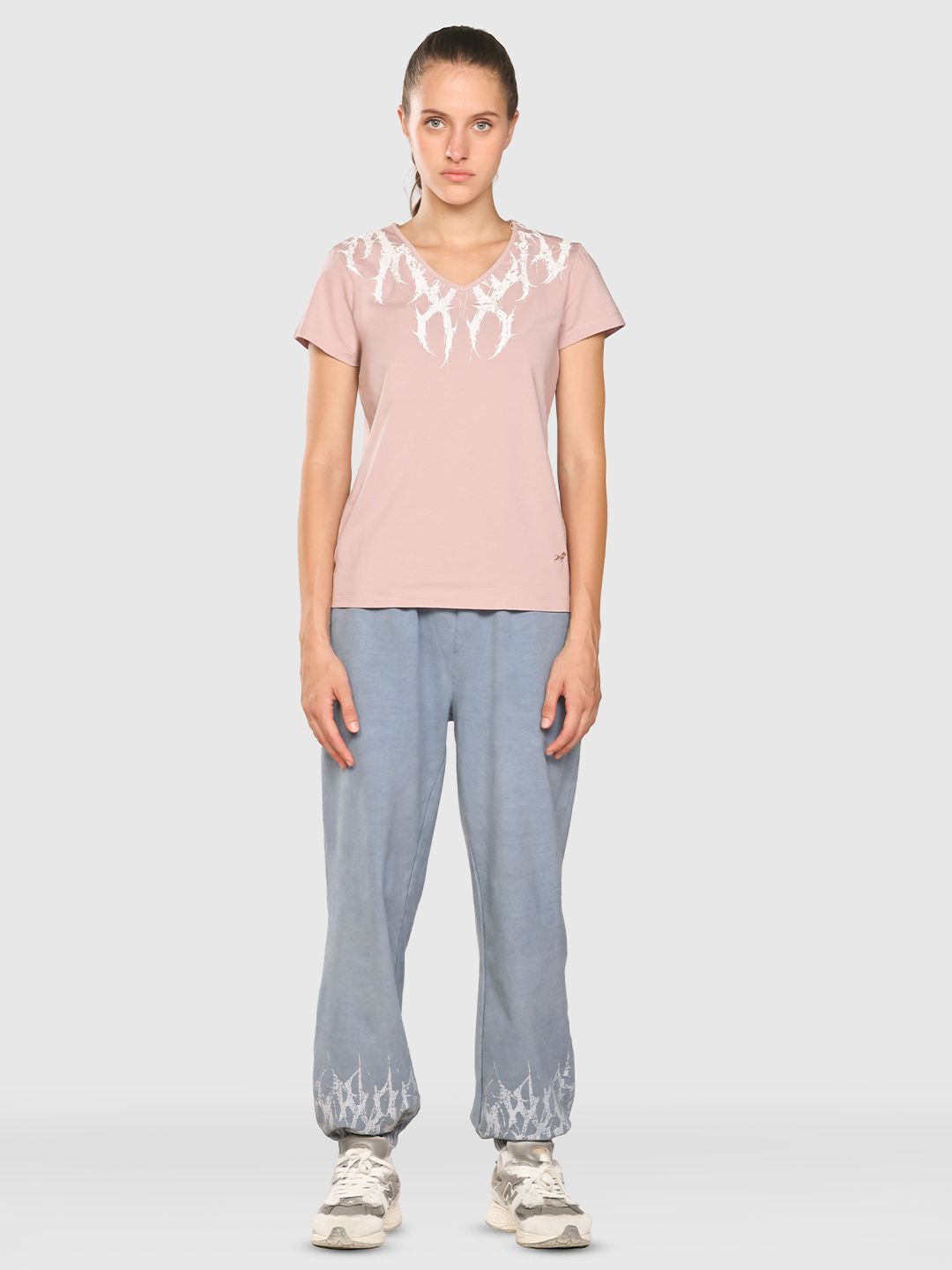 Women Graphic Printed V-Neck T-shirt