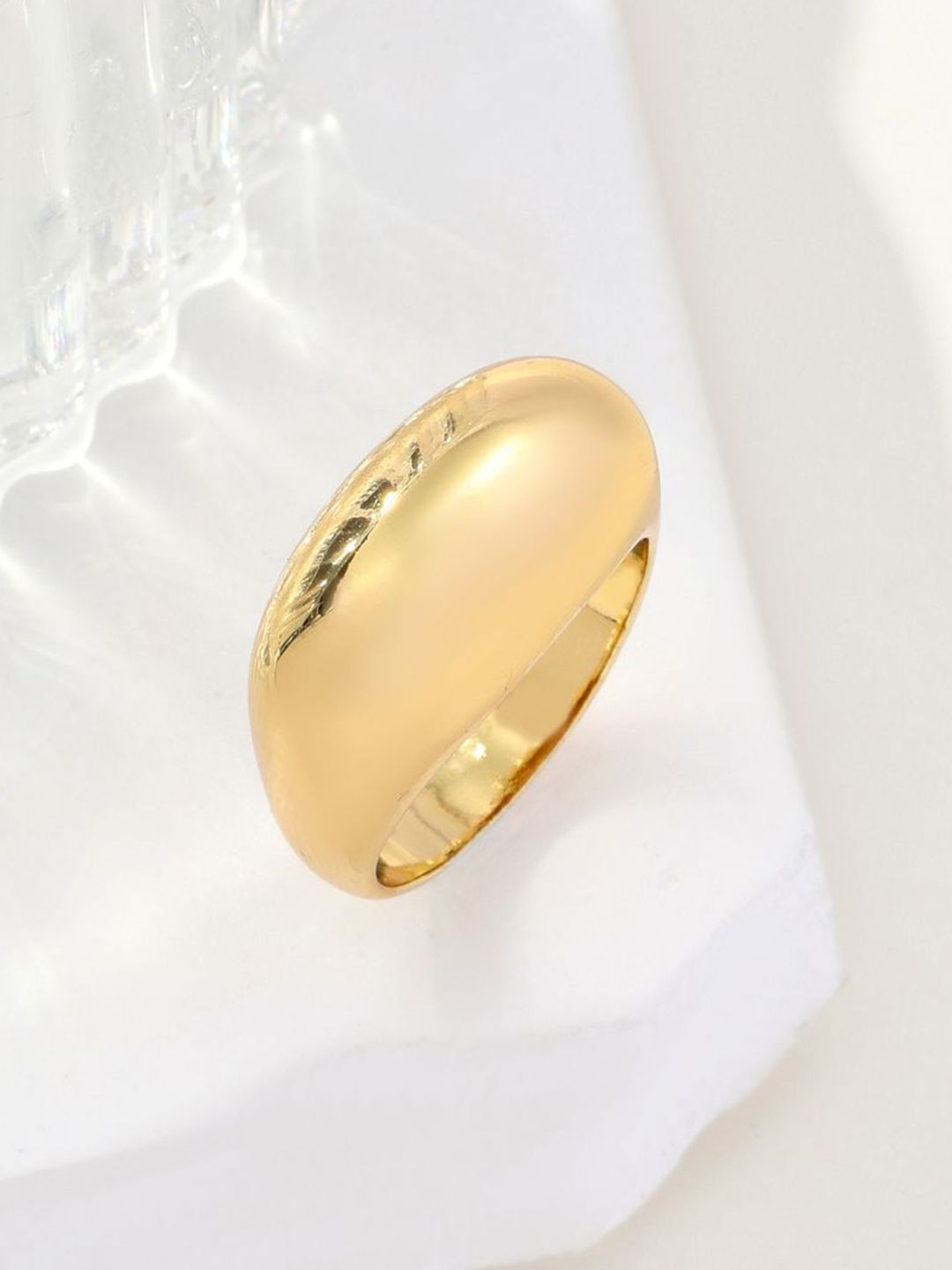 SALTY Golden Plated Stackable Rings For Women & Girls Stylish Adjustable Finger Ring