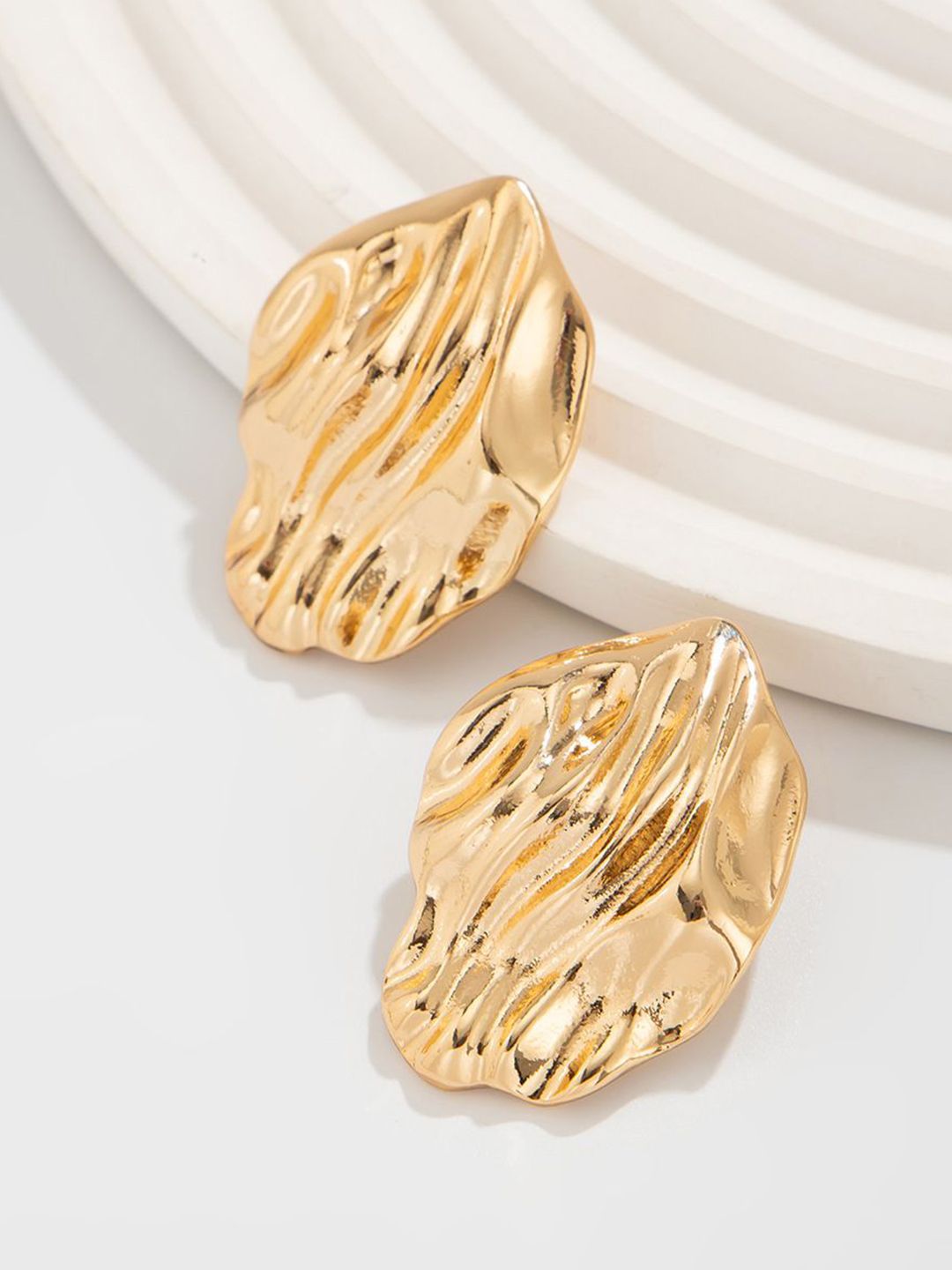 Gold-Plated Contemporary Studs