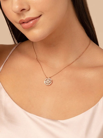 SALTY Women Stone Studded Magnetic Clover Jewellery Set