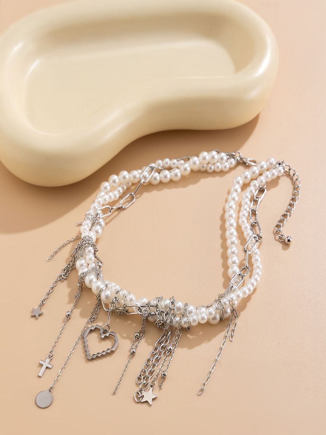 Silver-Plated Enamelled Necklace