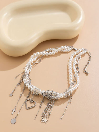 Silver-Plated Enamelled Necklace