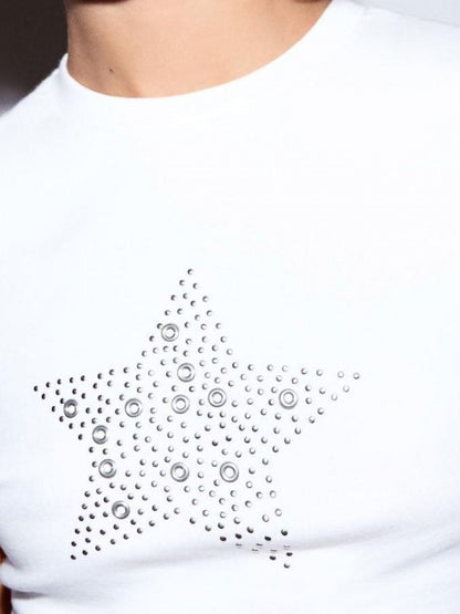 Short sleeve T-shirt with studs