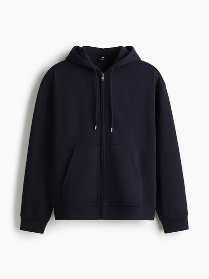 Men Loose Fit Zip-Through Hooded sweatshirt