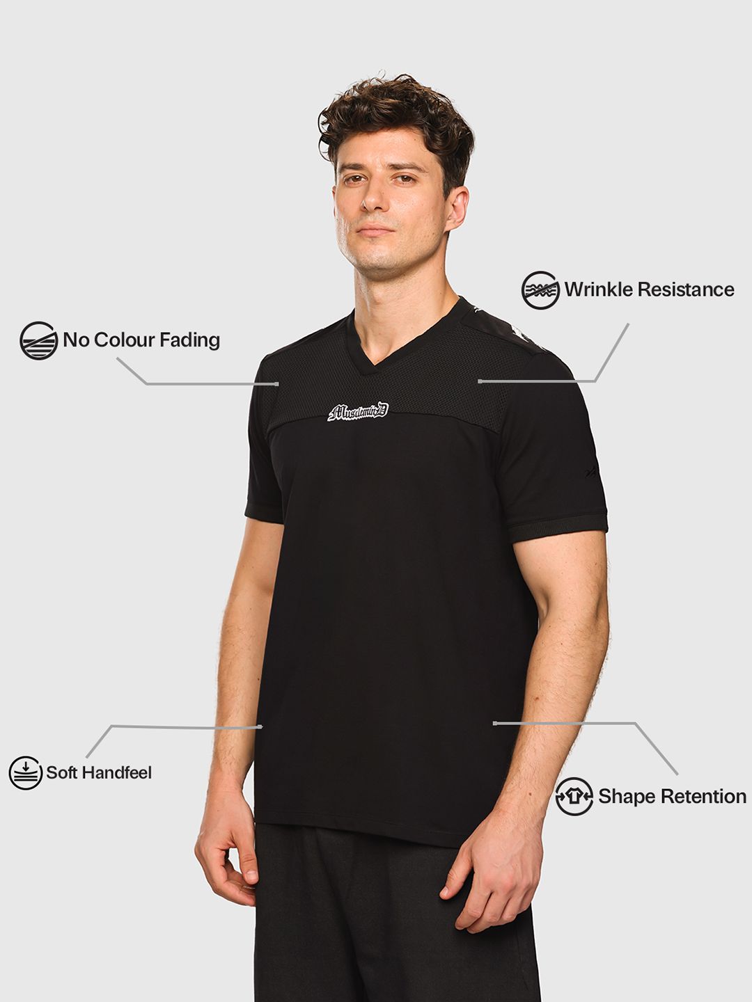 Men Graphic Printed V-Neck T-shirt