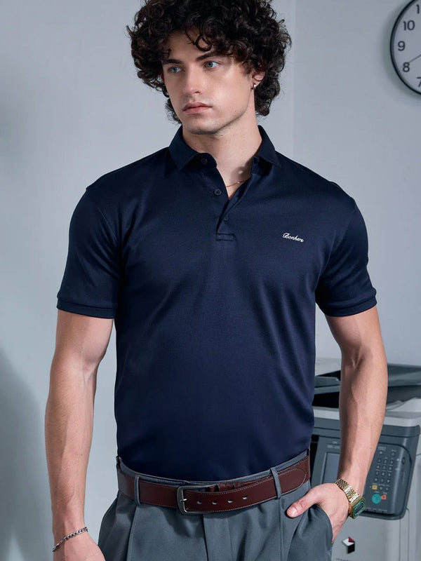 Men Polo Collar Pockets T-shirt