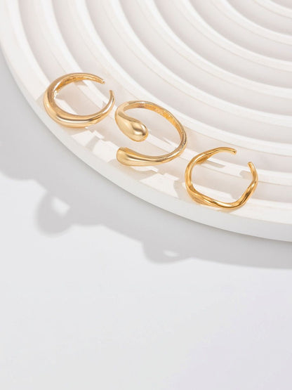 Set of 3 Gold-Plated Finger Ring