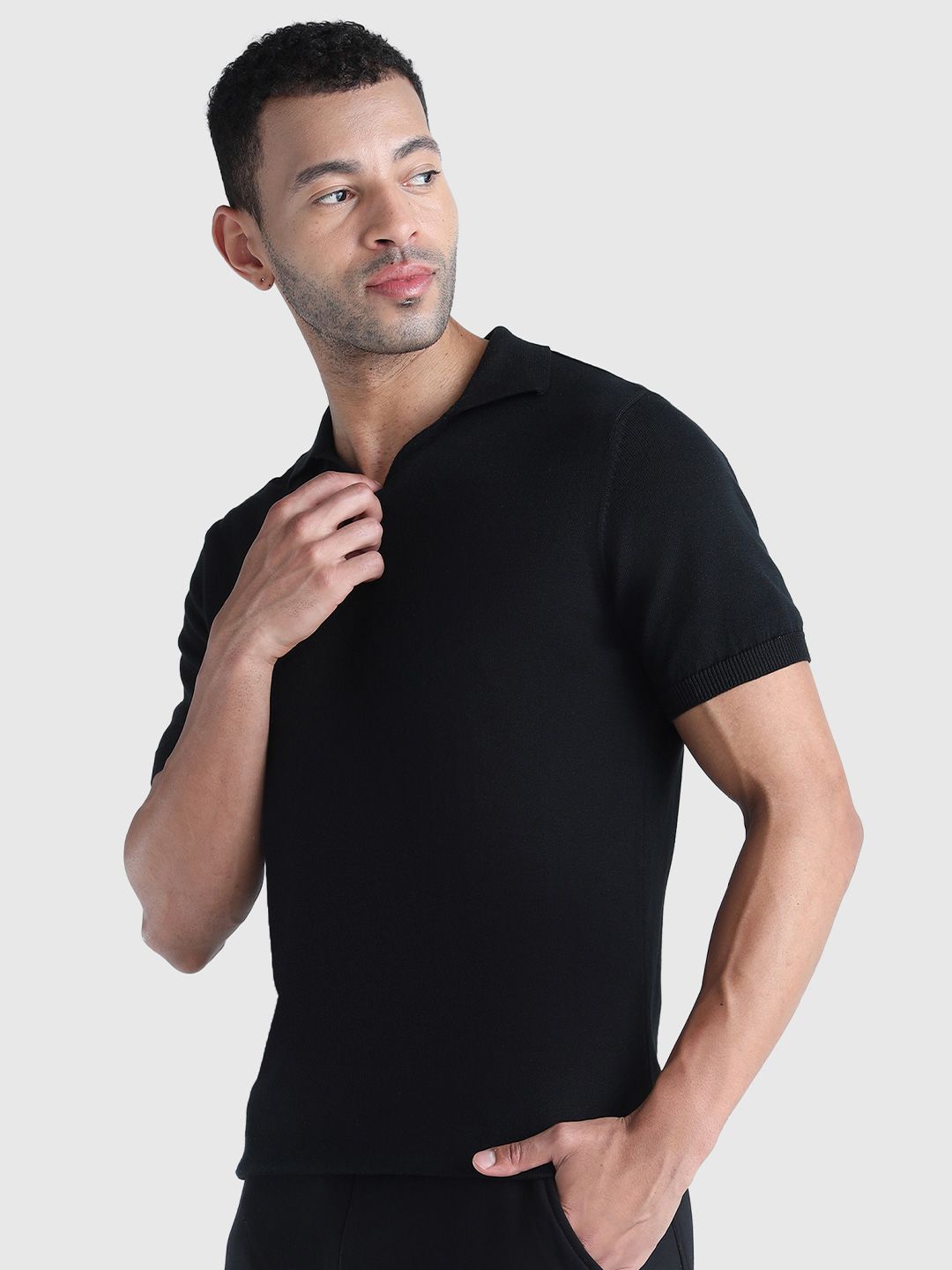 Polo Collar Short Sleeves Pure Cotton T-shirt