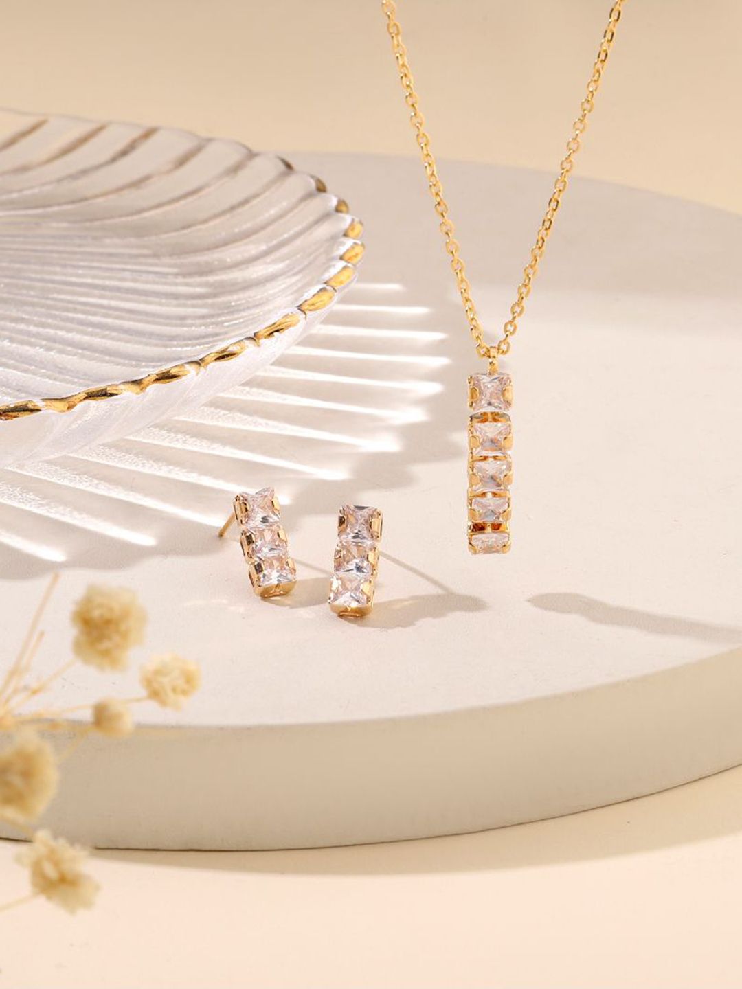 SALTY Gold-Plated Brilliance Diamond Jewellery Set
