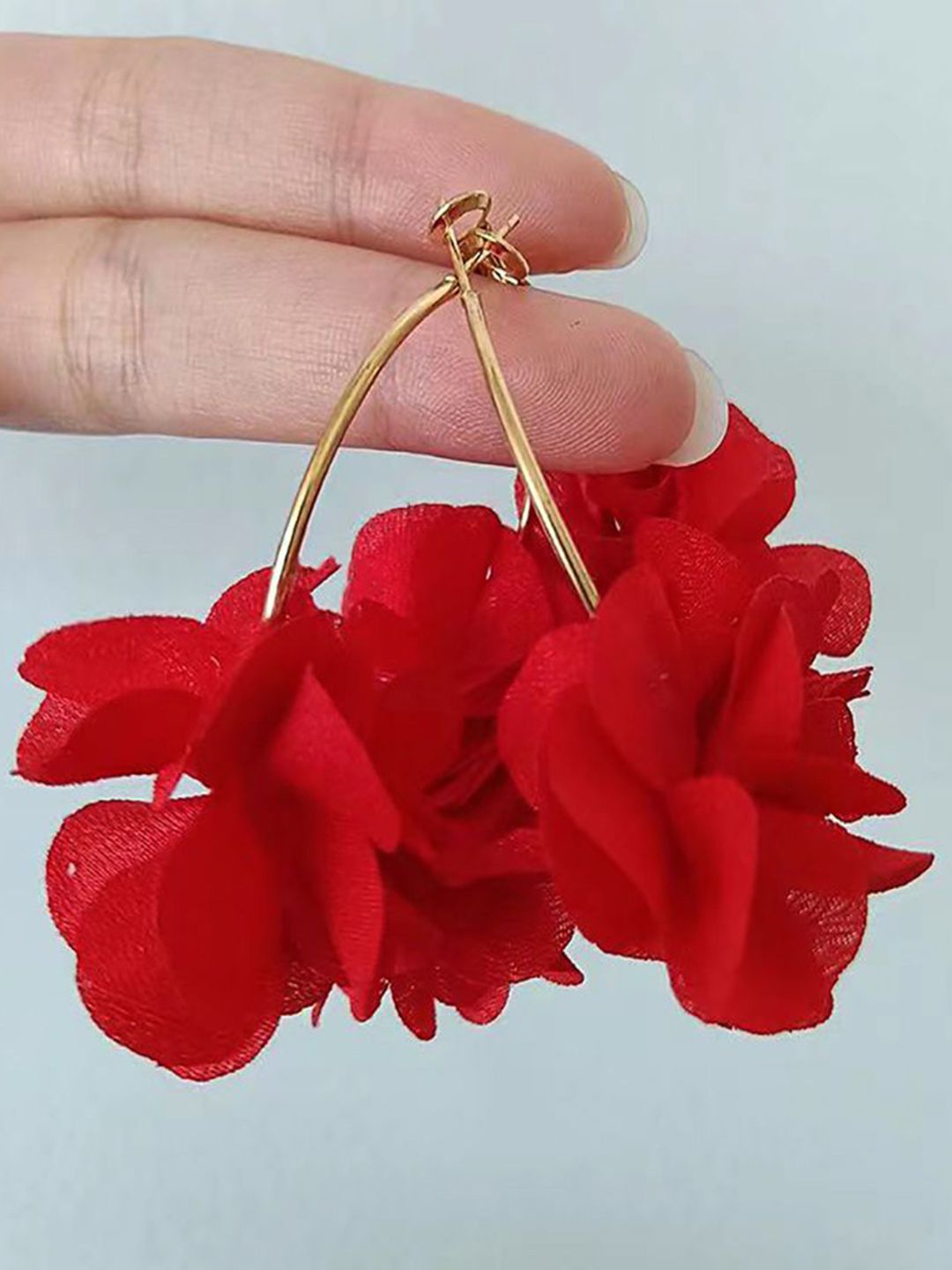 Floral Half Hoop Earrings