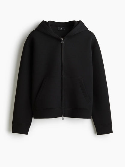 Men Loose Fit Zip-Through Hoodie