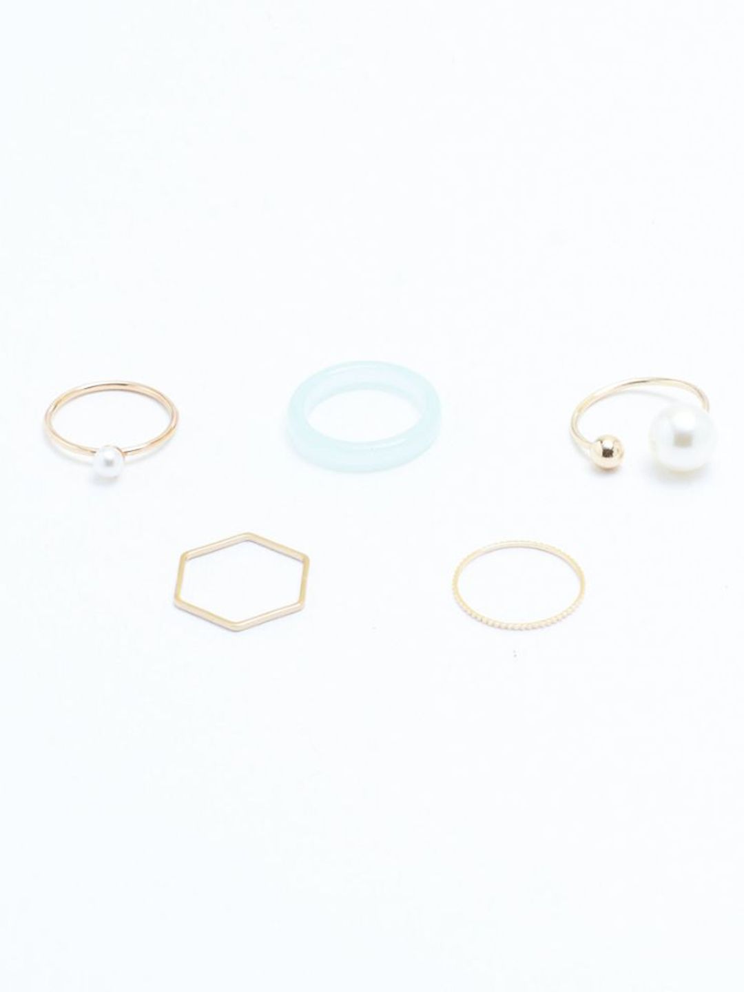 SALTY Set Of 5 Groove Stylish Adjustable Finger Ring