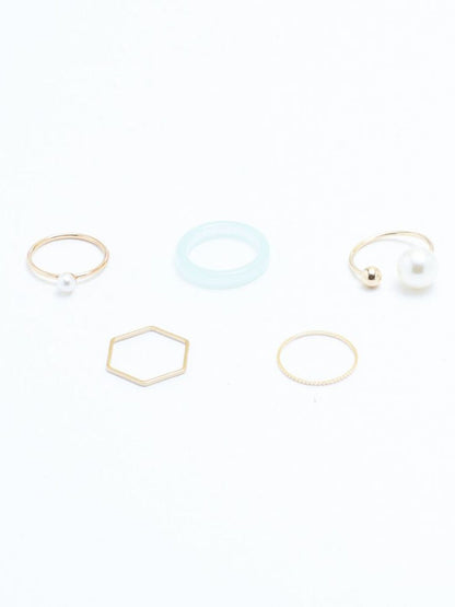 SALTY Set Of 5 Groove Stylish Adjustable Finger Ring