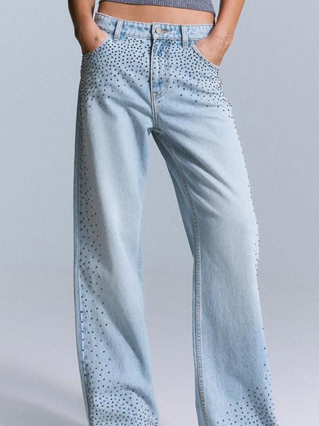 Women straight fit Mid-Rise Light Fade Cotton Jeans