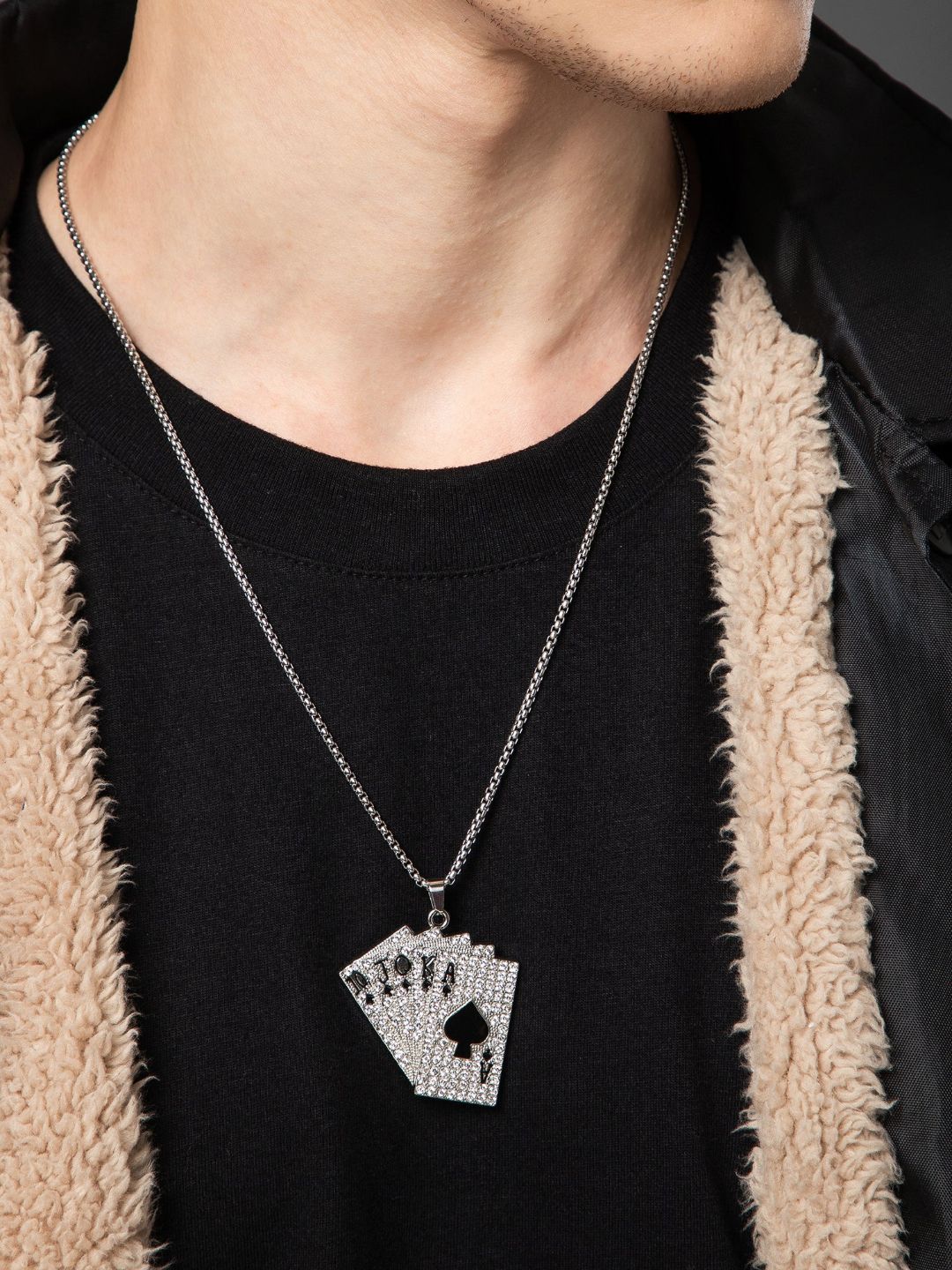 SALTY Pack of 2 Men Black Pip Cards Chain