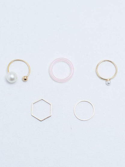 SALTY Set Of 5 Jamila Stylish Adjustable Finger Ring