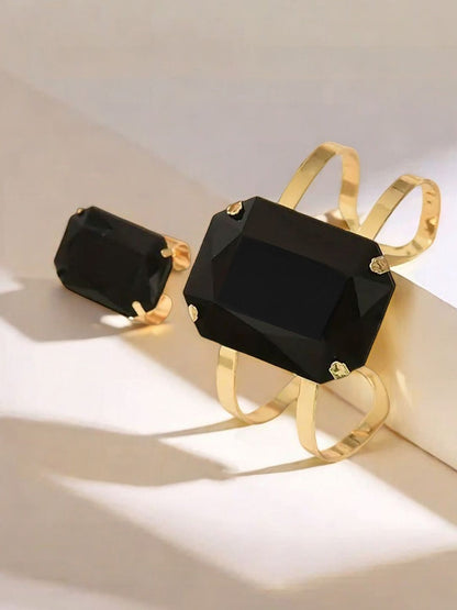 Gold-Plated Artificial Stones Jewellery Set