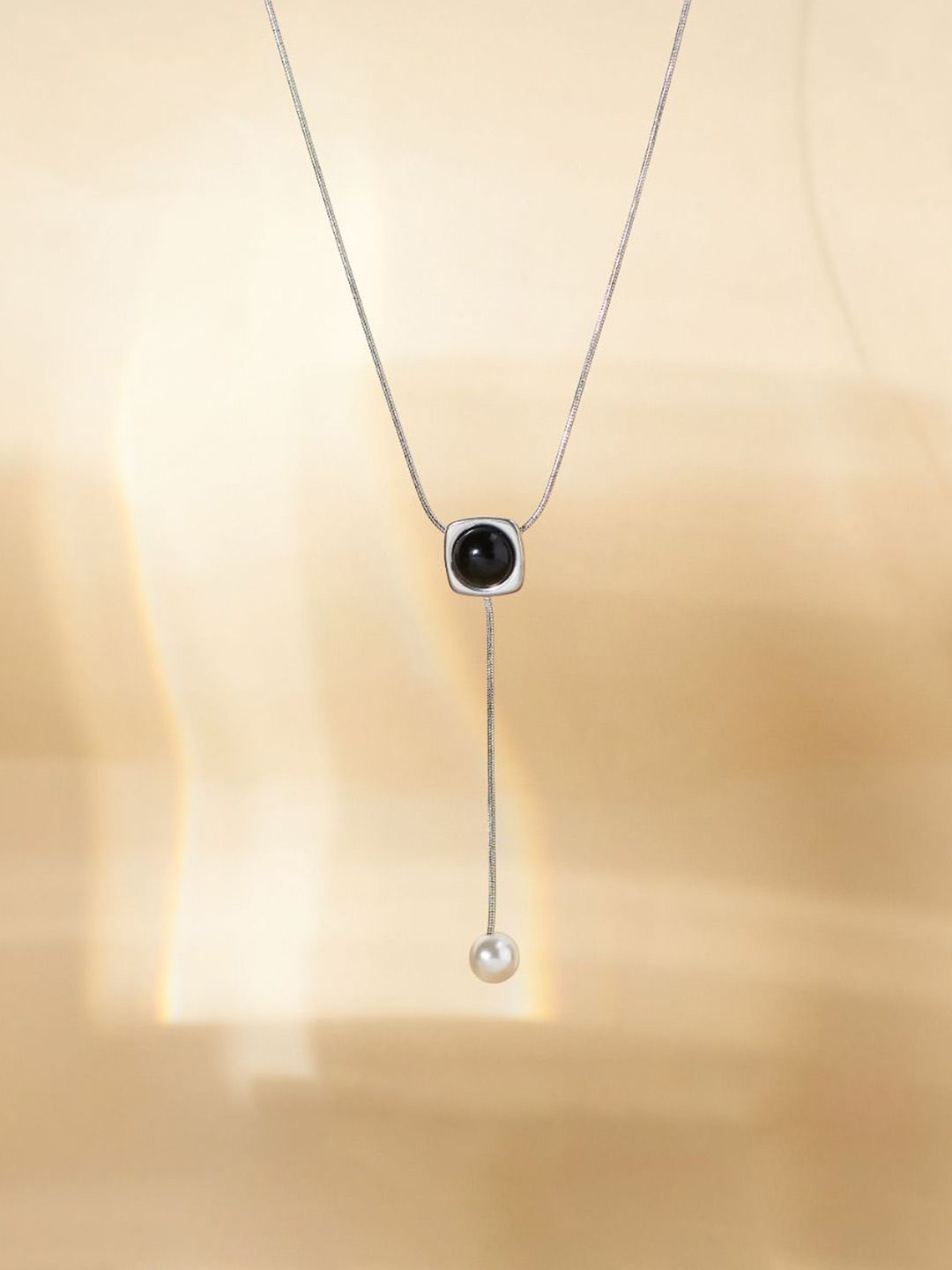 SALTY Moon Pearl Stainless Steel Necklace