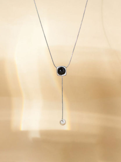SALTY Moon Pearl Stainless Steel Necklace
