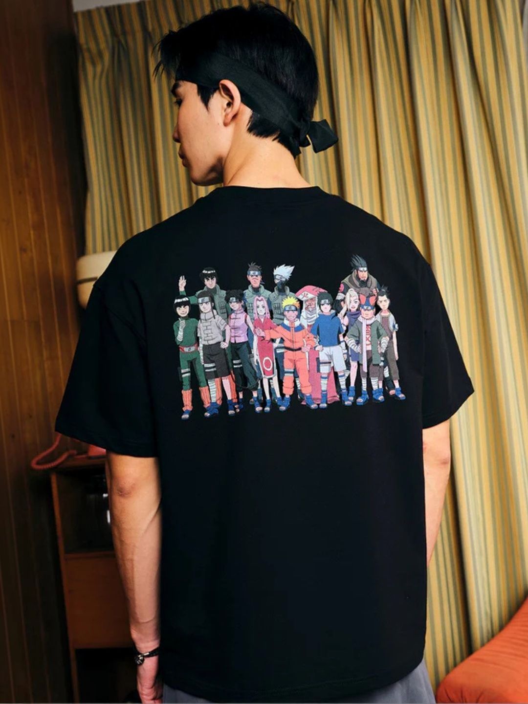 Men Naruto Graphic Oversized T-shirt