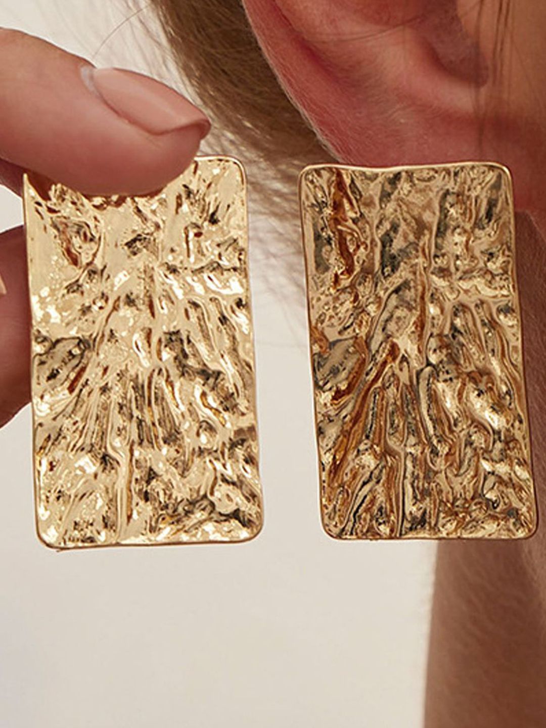 Gold-Plated Square Shaped Studs