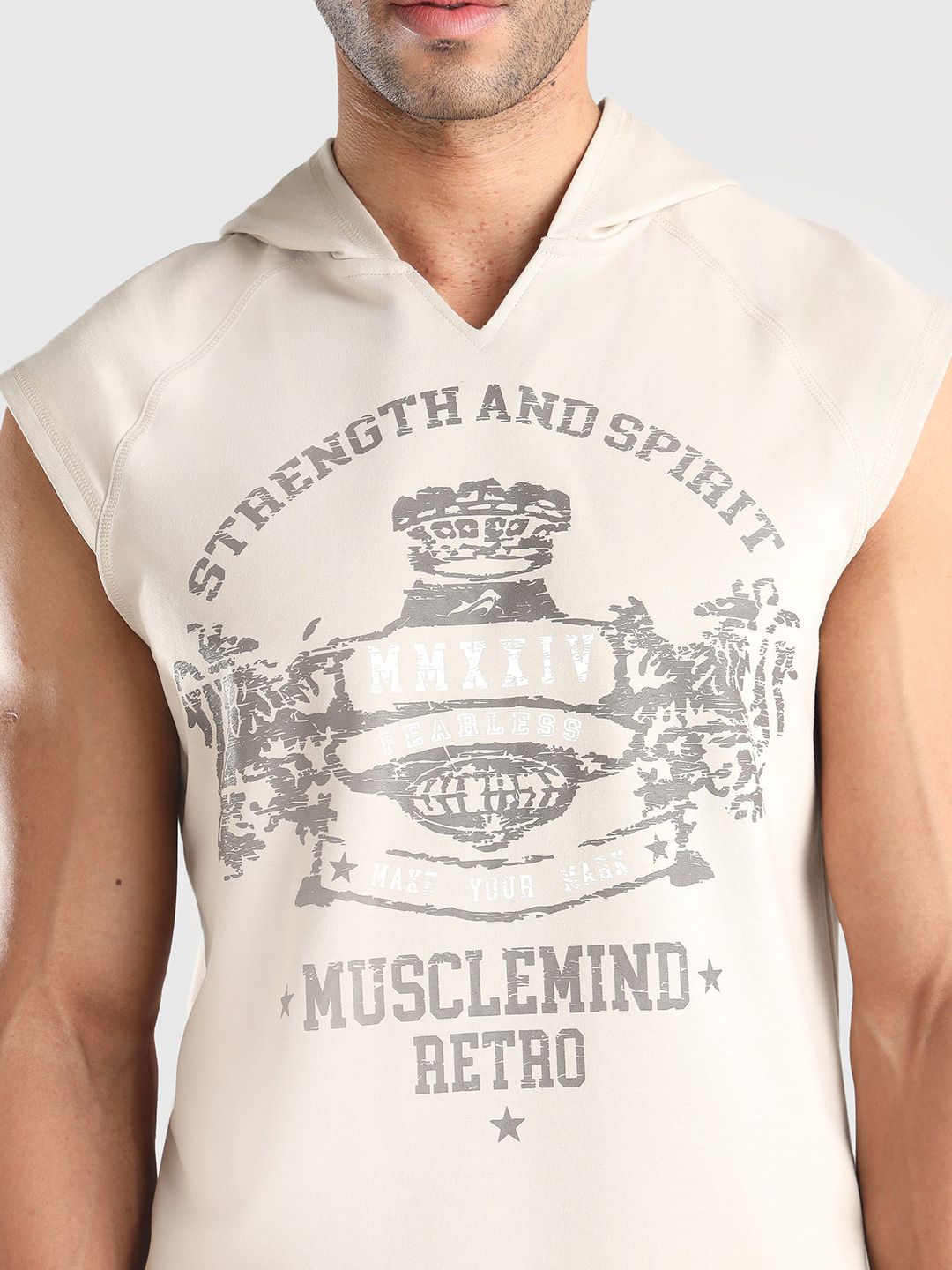 Men X-Dry Soft Typography Printed Hooded T-shirt