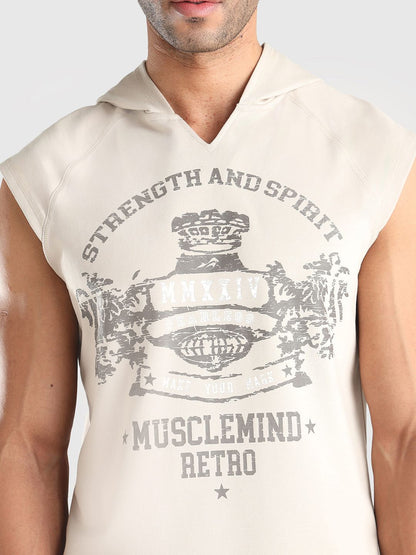 Men X-Dry Soft Typography Printed Hooded T-shirt