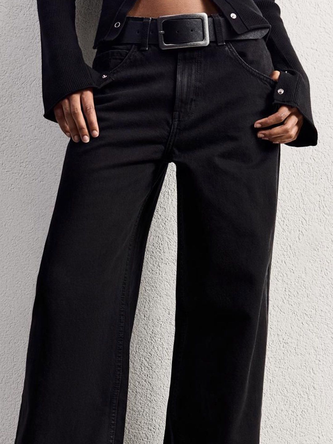 Pure Cotton Wide-Leg Jeans