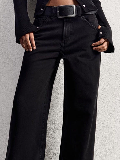 Pure Cotton Wide-Leg Jeans