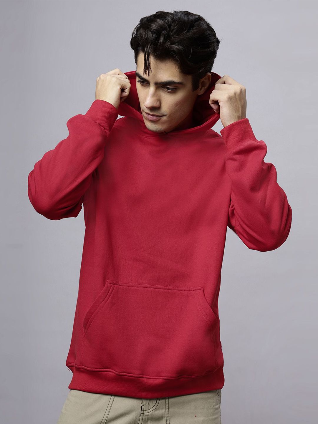 Men Cotton Hooded Long Sleeves Casual Sweatshirt
