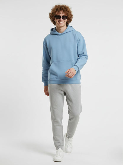 Men Solid Hooded Oversized Cotton Pullover Sweatshirts