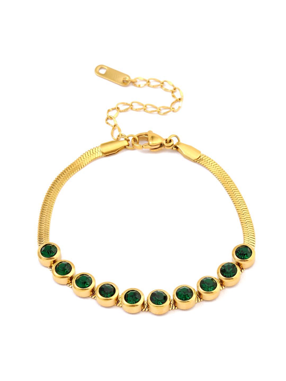 SALTY Stainless Steel Stone-Studded Wraparound Bracelet