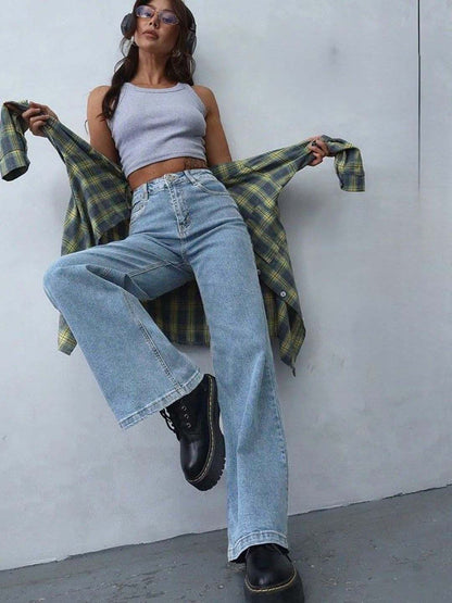 Women Straight Fit High-Rise Light Fade Jeans