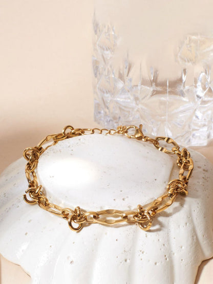 SALTY Gold-Plated Stainless Steel Twist Of Fate Link Bracelet