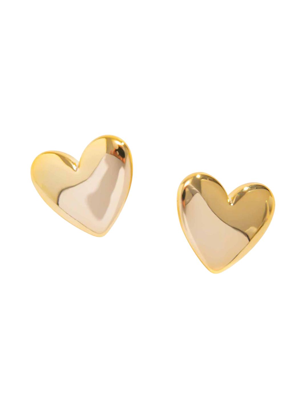 Gold-Plated Heart Shaped Chunky Studs