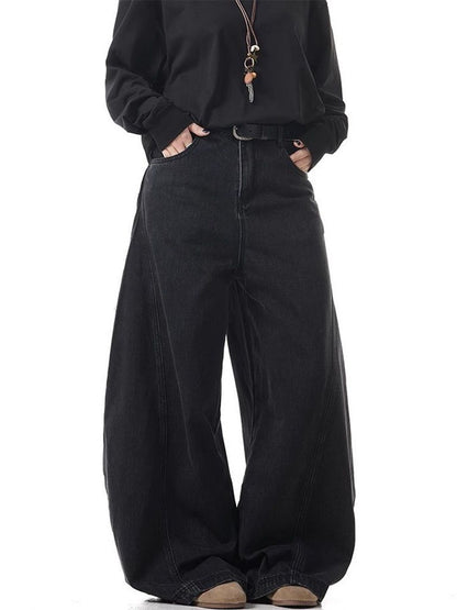 Men Wide Leg Mid-Rise Jeans