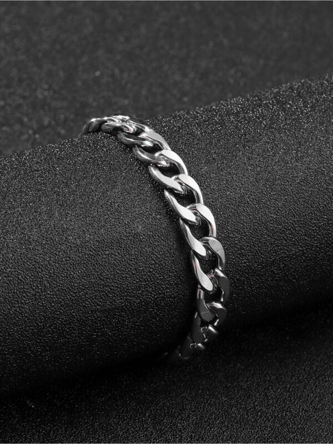 SALTY Pack of 2 Men Classic Cuban Silver Bracelet
