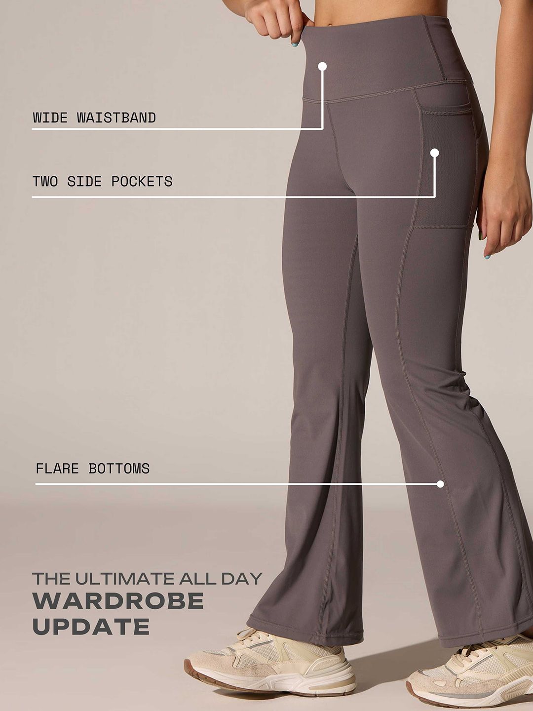Grey All-Day Flex Flare Pants