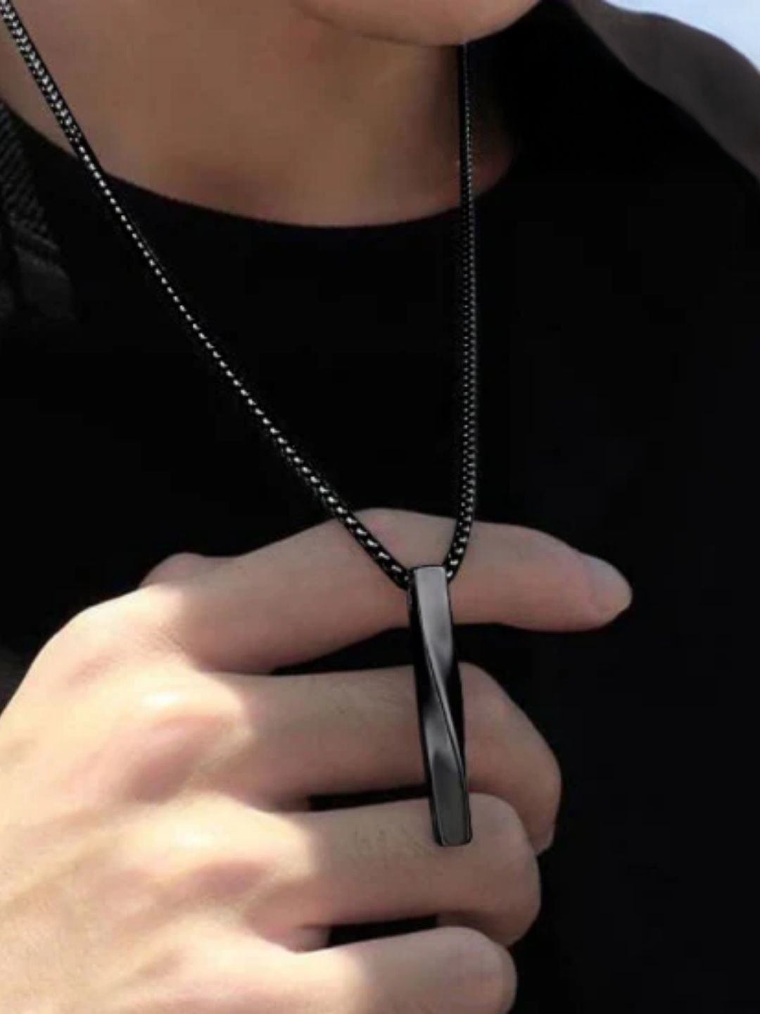 SALTY Pack of 2 Men Collier Black Chain
