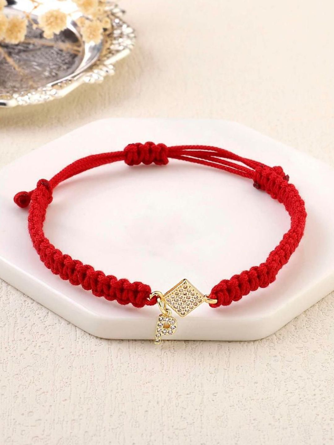 SALTY Women Artificial Stones Studded Stainless Steel Charm Bracelet