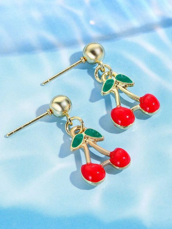 Gold Plated Contemporary Drop Earrings