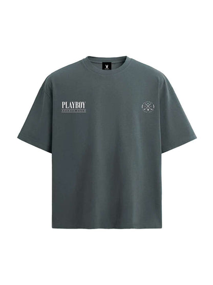 Men Typography Printed Round Neck Cotton Oversized T-shirt