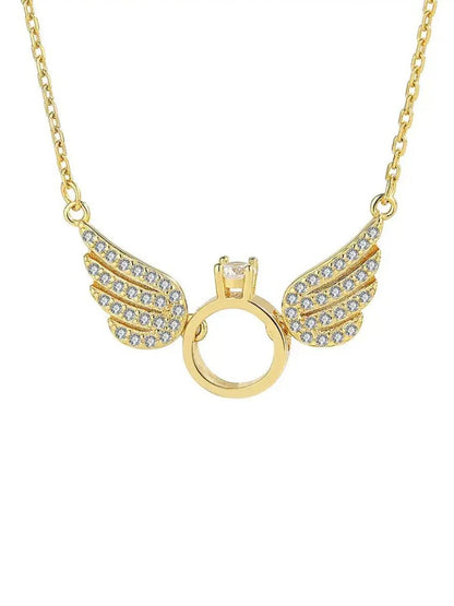 SALTY Pack of 2 Women Angel Wings Necklace - Gold
