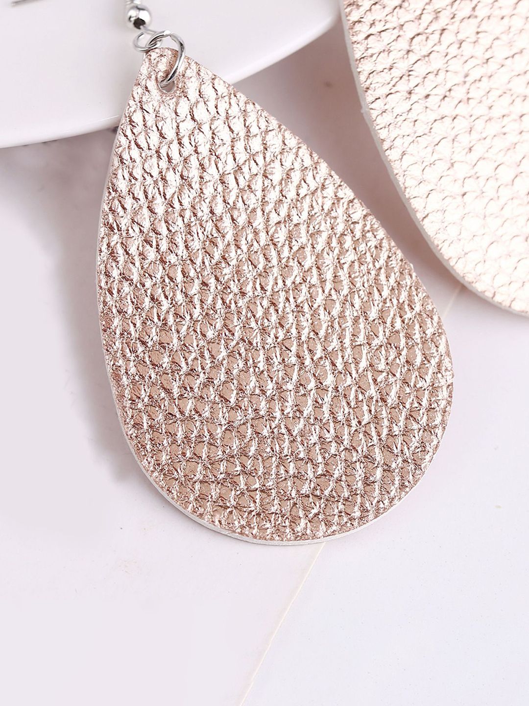 Silver-Plated Oval Shape Drop Earrings