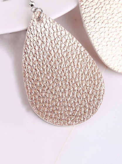 Silver-Plated Oval Shape Drop Earrings